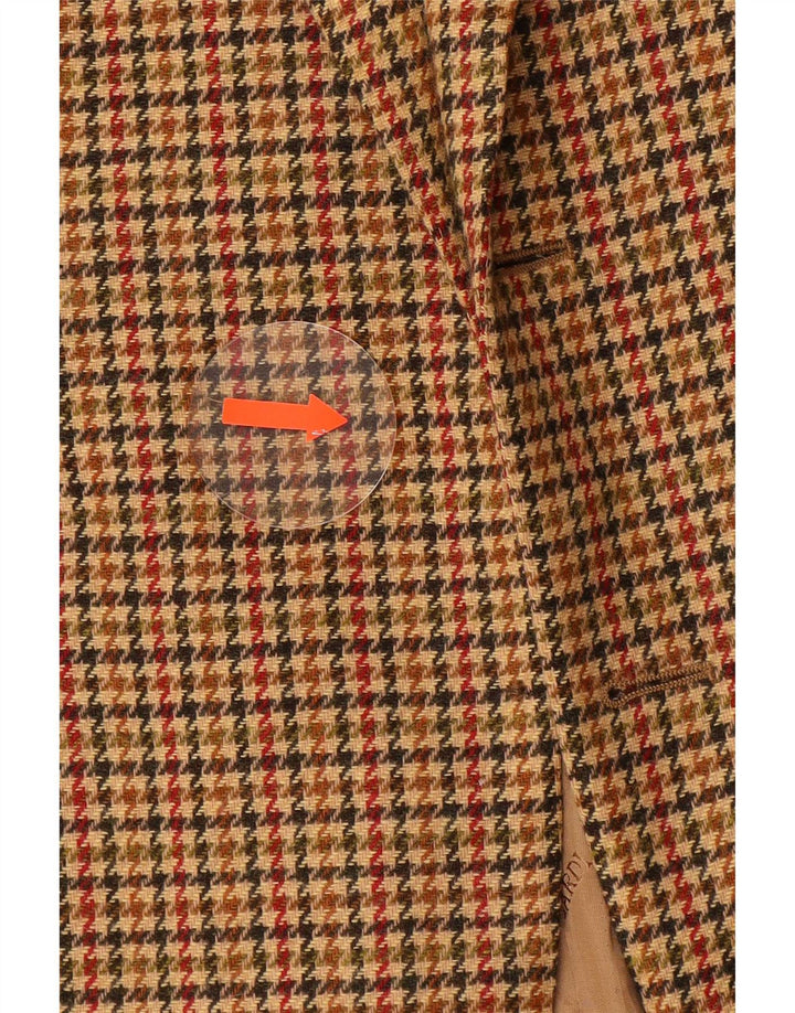 Мужской пиджак Trussardi IT 50, большой коричневый, шерсть с узором «гусиные лапки»