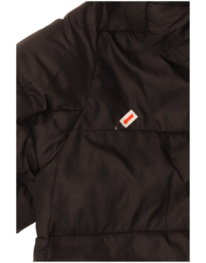 Женское стеганое пальто оверсайз с капюшоном ZARA UK 10, маленький черный полиэстер