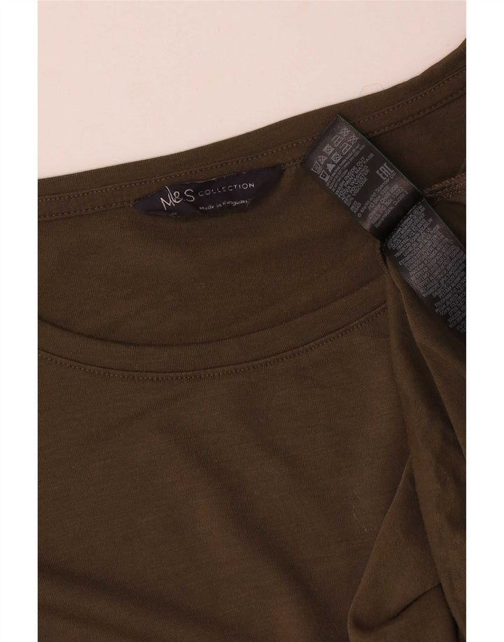 Женский оверсайз-топ с длинными рукавами Marks & Spencer UK 18 XL цвета хаки