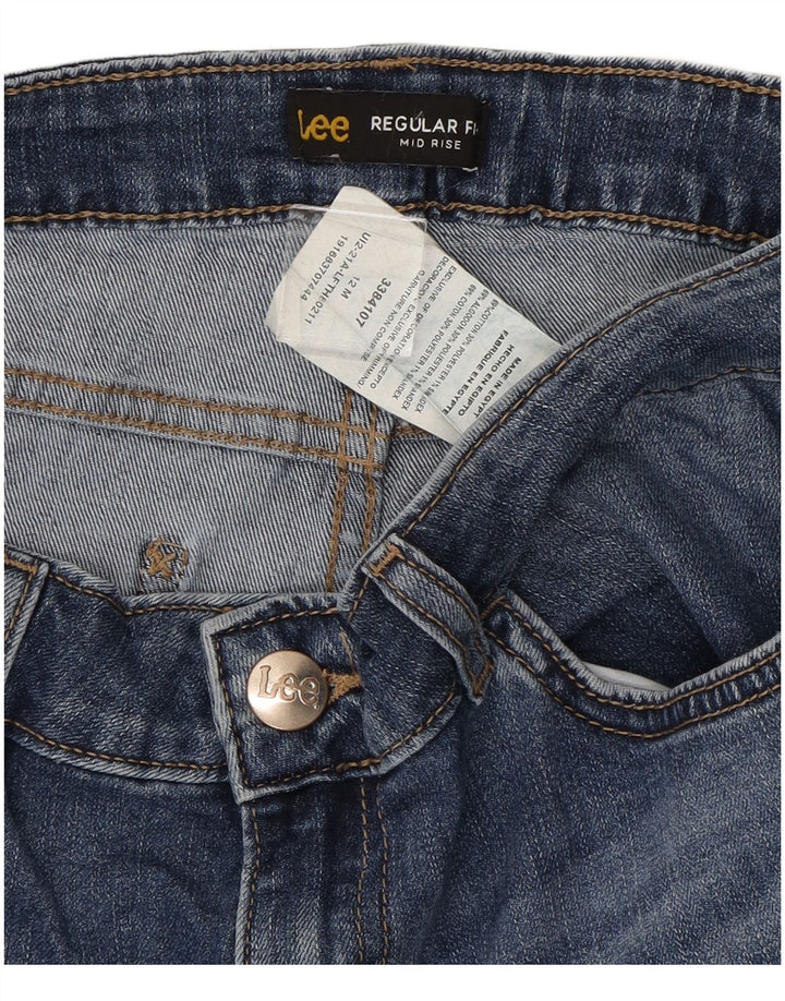 LEE Womens Mid Rise Regular Fit Capri Jeans US 12 Large W32 L21 Blue