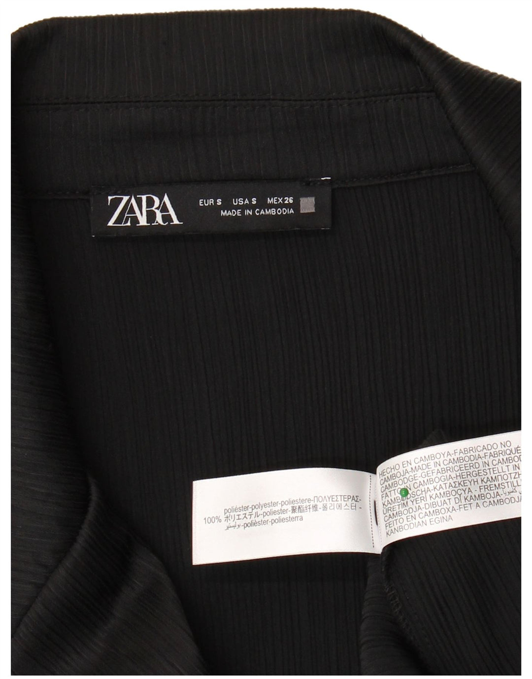 ZARA Womens Oversized 3/4 Sleeve Blazer Jacket UK 10 Small Black
