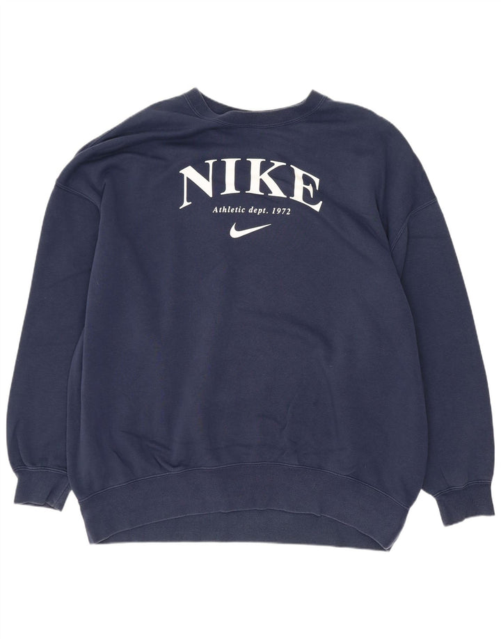 Мужской свободный свитшот с графикой Nike XS, темно-синий, хлопок