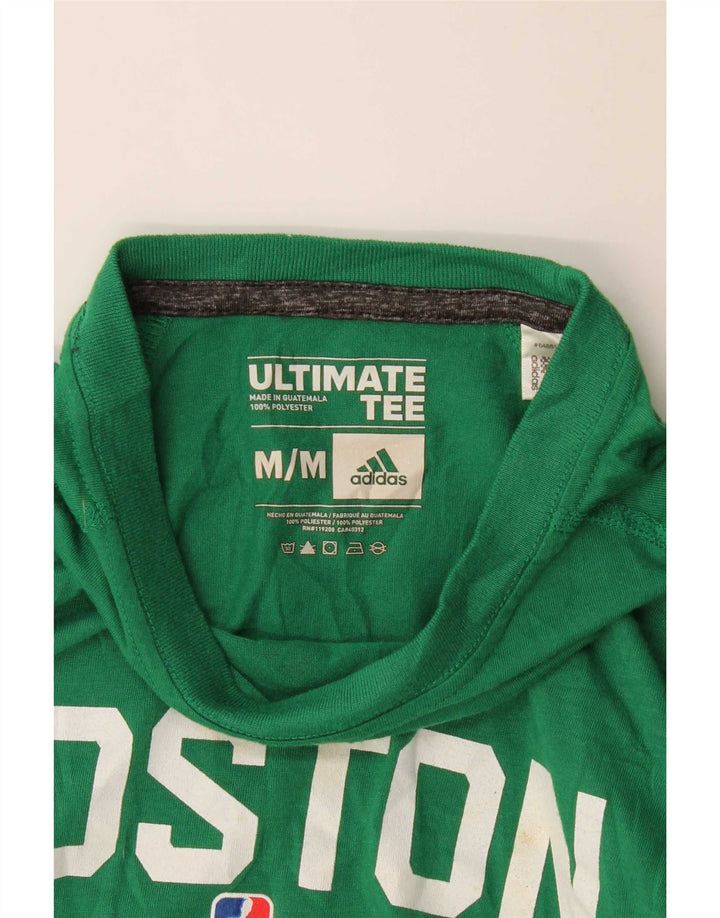 Adidas Men Boston Celtics Графический топ с длинными рукавами, средний зеленый полиэстер