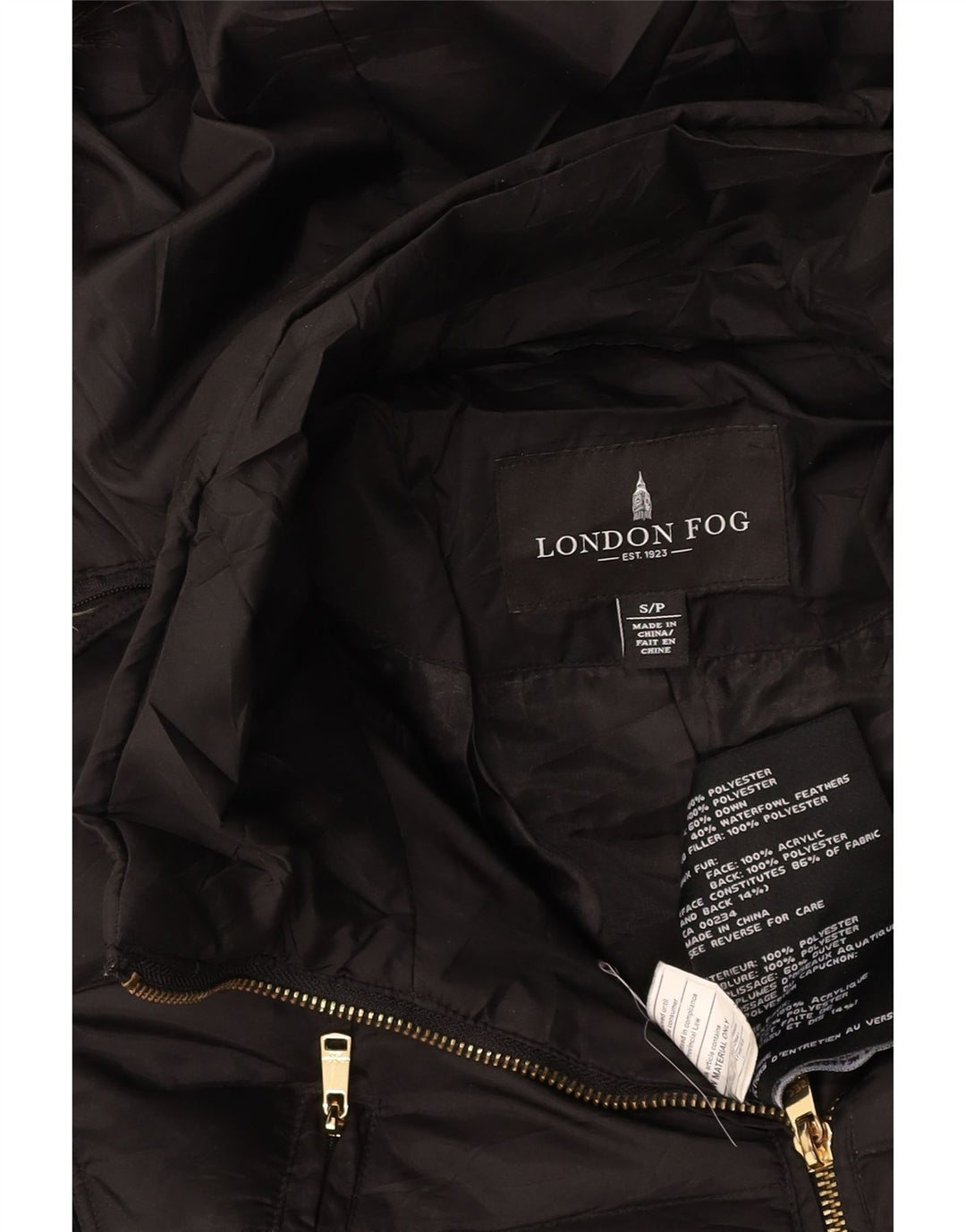 Женская стеганая куртка с капюшоном LONDON FOG UK 10, маленькая, черный полиэстер