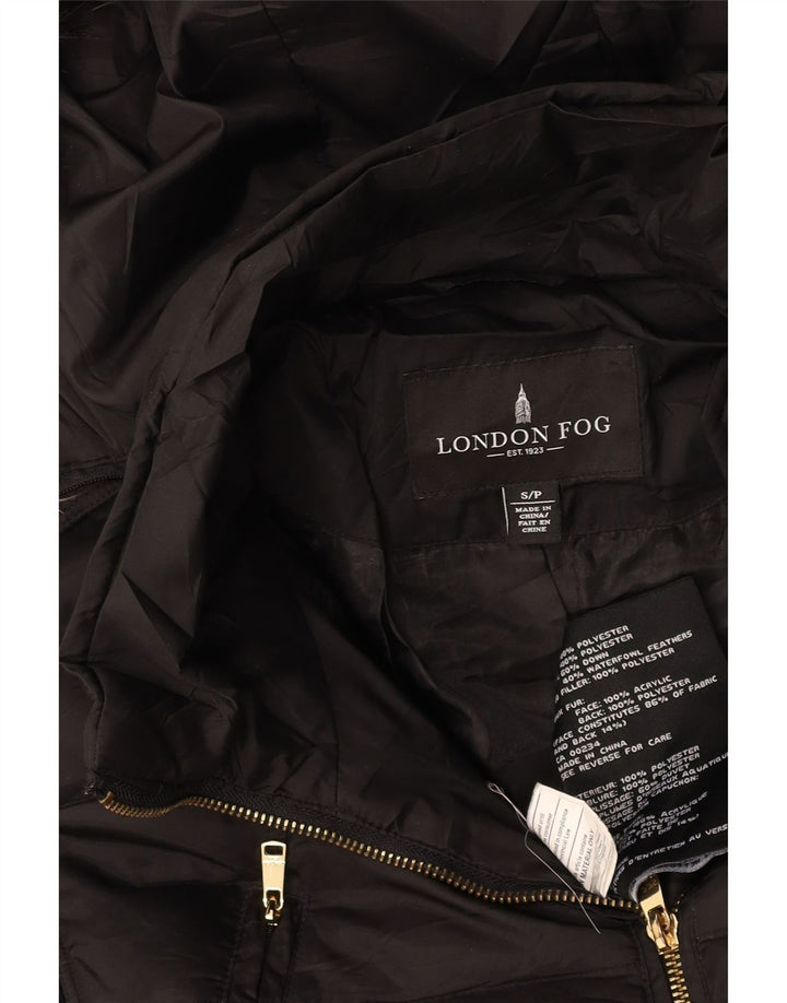 Женская стеганая куртка с капюшоном LONDON FOG UK 10, маленькая, черный полиэстер
