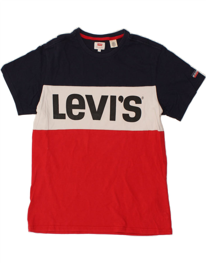 LEVI'S Mens Graphic T-Shirt Top Small Multicoloured Colourblock Cotton Vintage Levi's and Second-Hand Levi's from Messina Hembry 