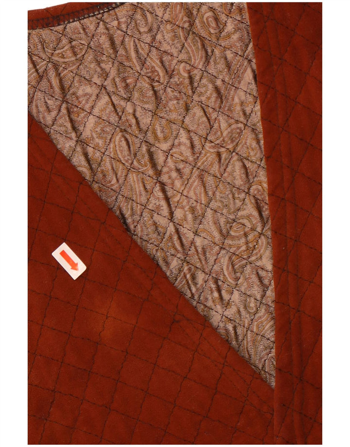 Винтажный мужской жилет маленький коричневый