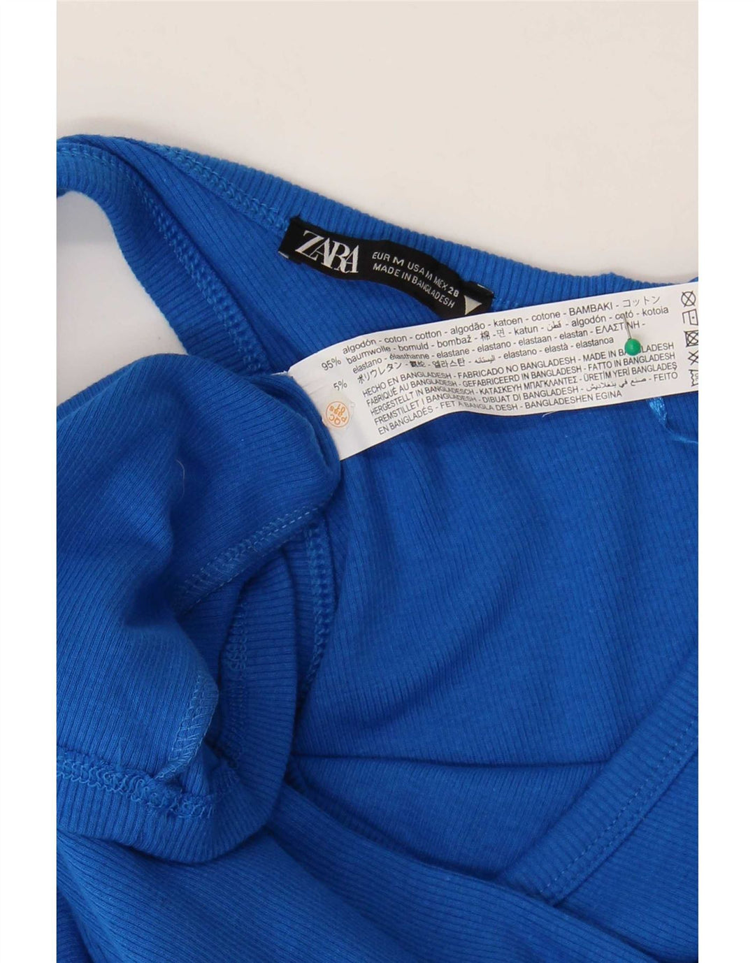 Женское платье на одно плечо Zara UK 12, хлопок среднего синего цвета