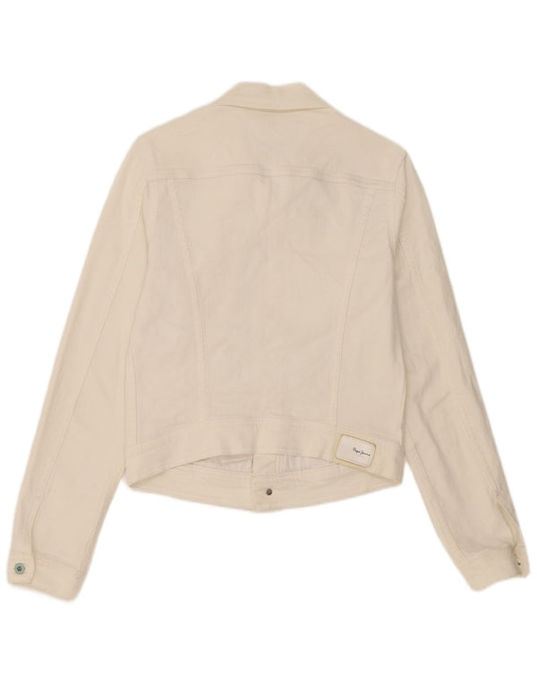 Женская укороченная джинсовая куртка PEPE Jeans UK 10, маленькая белая