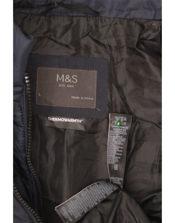 Мужская стеганая куртка Marks & Spencer UK 40, большой темно-синий полиэстер