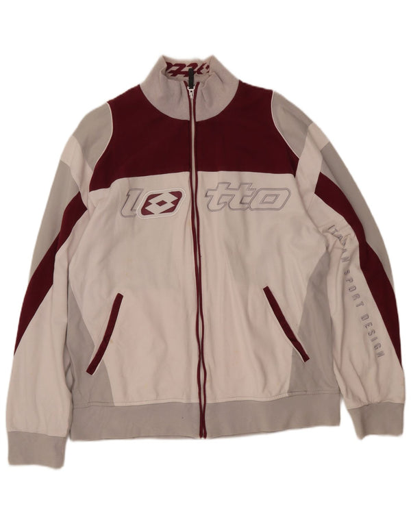 LOTTO Женский спортивный костюм с графическим рисунком, верхняя куртка UK 18 XL, белый с цветными блоками