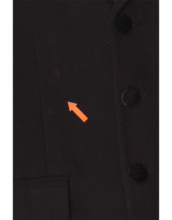 Винтажный пиджак на трех пуговицах для мальчиков 11-12 лет, черный