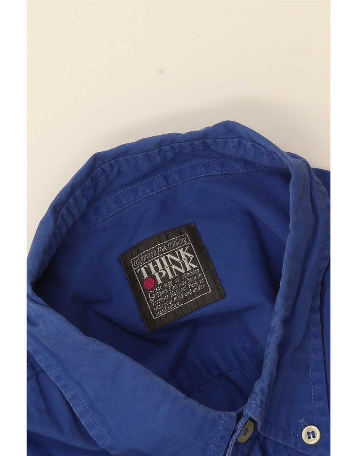 Мужская рубашка с коротким рукавом Think Pink 2XL синяя