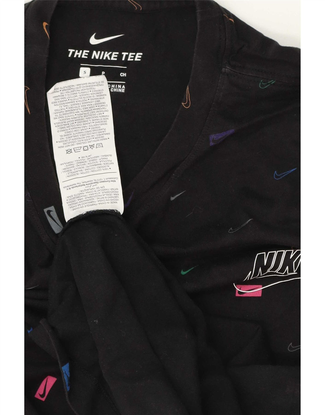 Мужская футболка с рисунком Nike, маленький черный хлопок