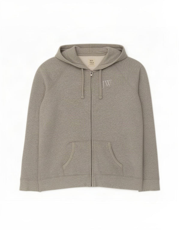 Женский свитер с капюшоном на молнии Jack Wills UK 16, большой серый хлопок в крапинку