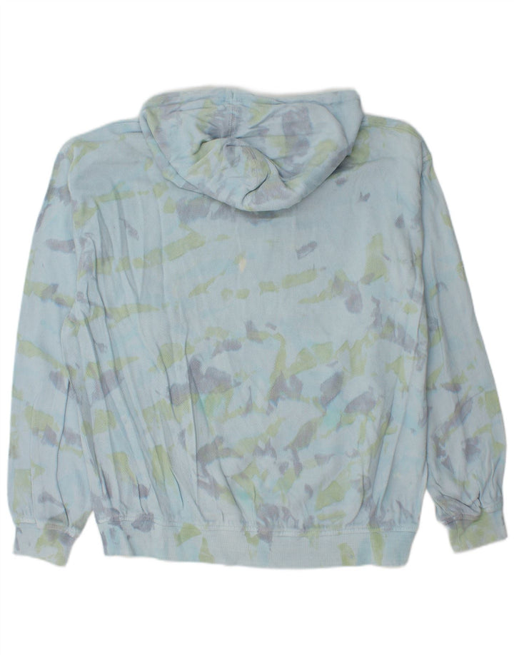 ZARA Womens Oversized Abstract Pattern Hoodie Jumper UK 10 Small Blue
