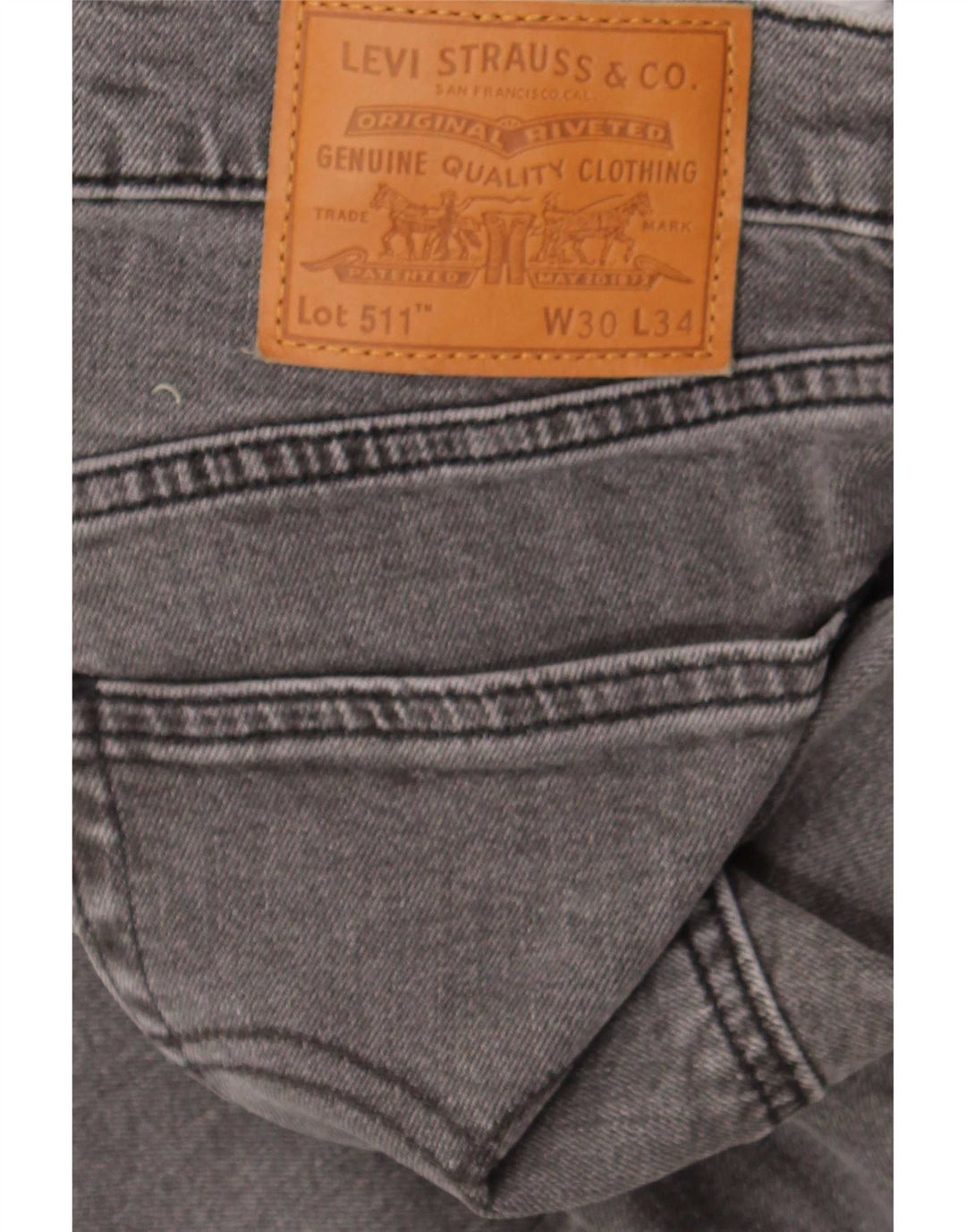 Мужские джинсы Levi's 511 Slim W30 L30 Серые хлопковые