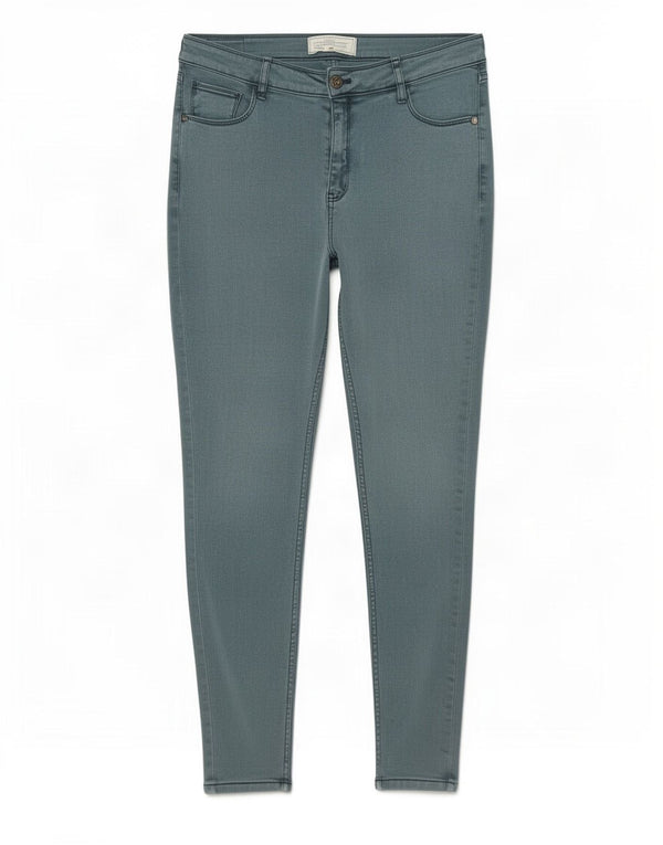 Fat Face Womens Skinny Jeans UK 12 Medium W30 L27 Green Cotton