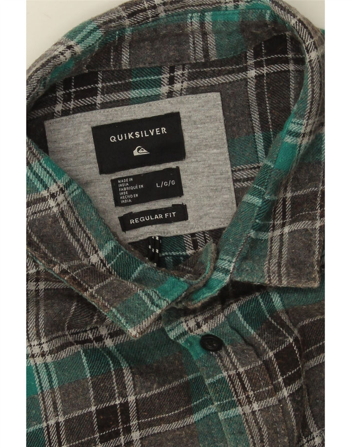 Мужская фланелевая рубашка стандартного кроя Quiksilver, большая серая клетка, хлопок