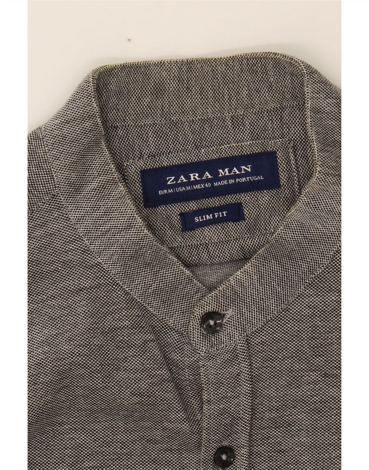 ZARA Mens Slim Fit Shirt Medium Grey Vintage Zara and Second-Hand Zara from Messina Hembry 