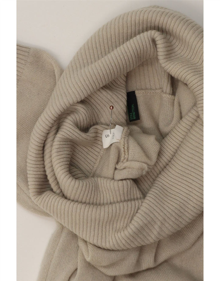 Женское платье-джемпер с коротким рукавом BENETTON, Великобритания, 10, маленькое, бежевое