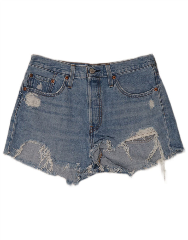 Женские джинсовые шорты LEVI'S 501 с высокой талией W28, средний синий