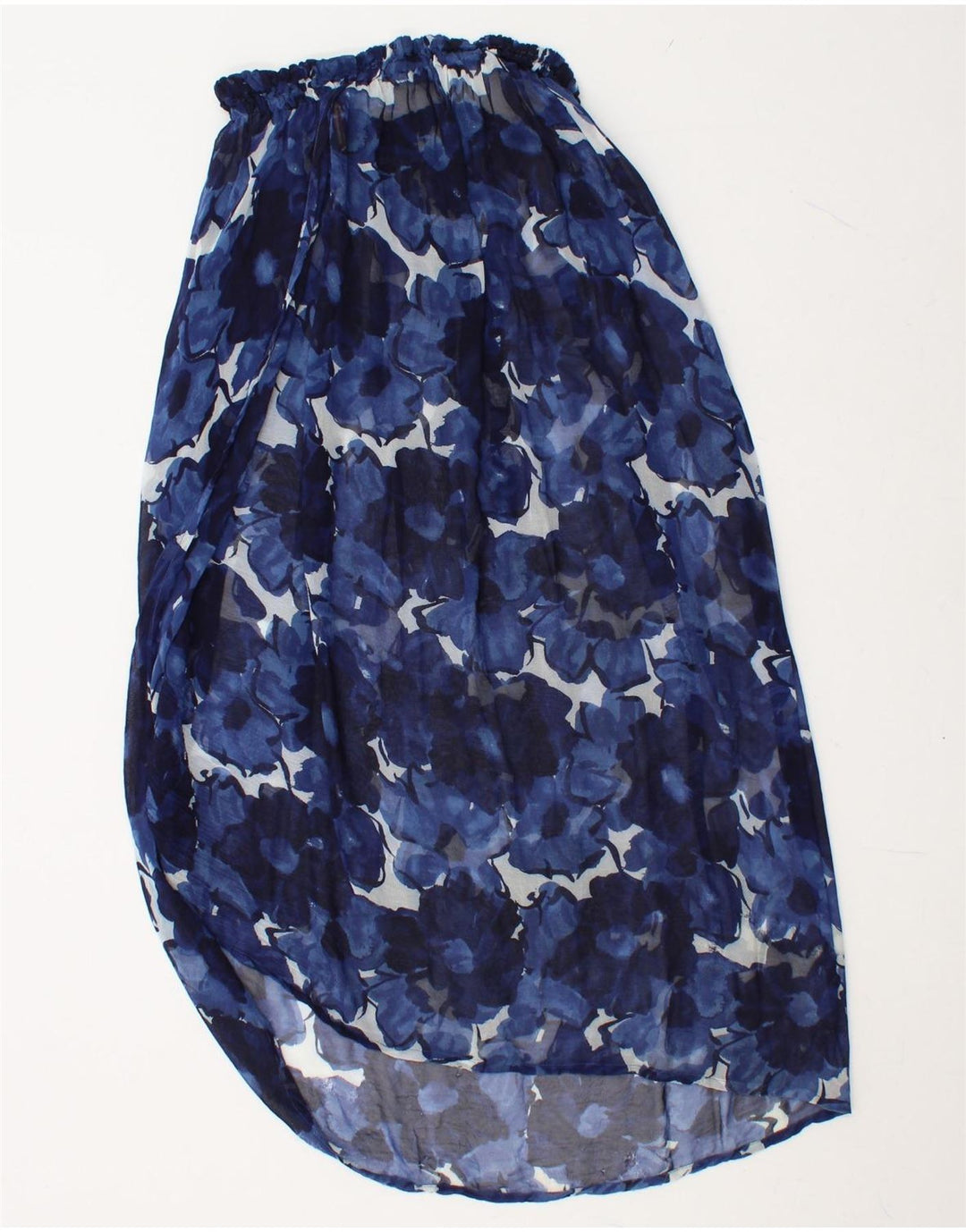 STEFANEL Womens Asymmetrical Skirt Small W26  Blue Floral Viscose Vintage Stefanel and Second-Hand Stefanel from Messina Hembry 