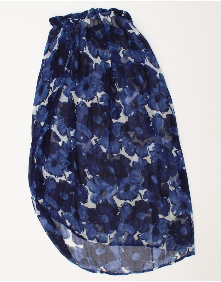 STEFANEL Womens Asymmetrical Skirt Small W26  Blue Floral Viscose Vintage Stefanel and Second-Hand Stefanel from Messina Hembry 