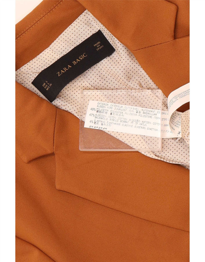 Женский пиджак Zara на 1 пуговице UK 14, большой бежевый полиэстер