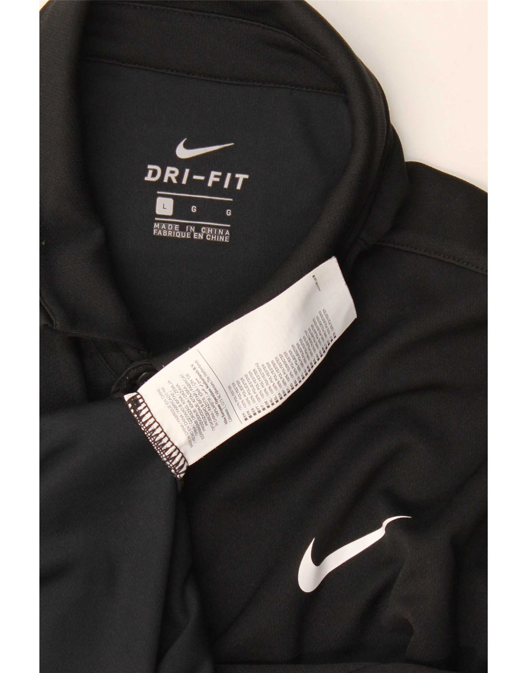 Мужская рубашка-поло Nike Dri Fit, большая черная, полиэстер