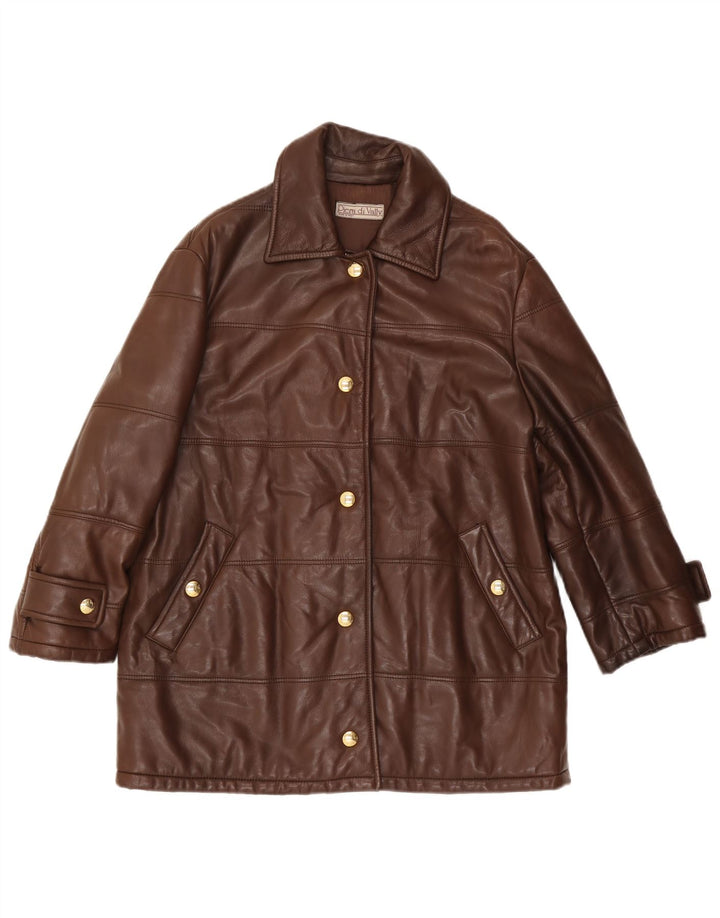 Винтажная женская кожаная куртка IT 42 Medium Brown