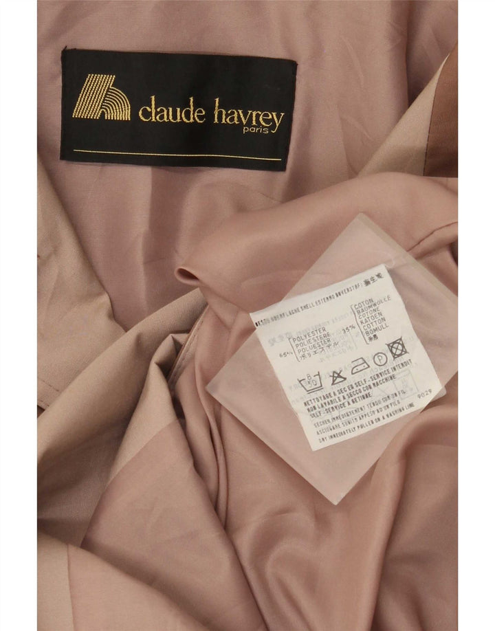 Женское пальто Claude Havrey UK 14, большой размер, коричневый, полиэстер с цветными блоками