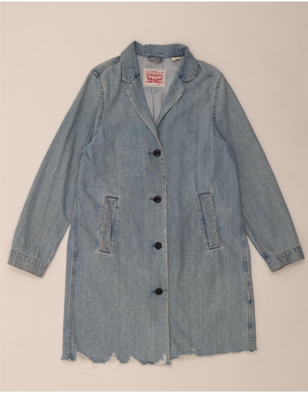 Женское джинсовое пальто Levi's в стиле оверсайз, размер UK 10, маленький синий, хлопок