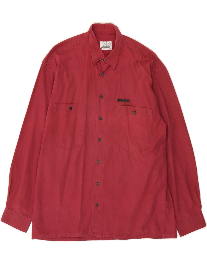 HATICO Mens Shirt Medium Red Cotton Vintage Hatico and Second-Hand Hatico from Messina Hembry 