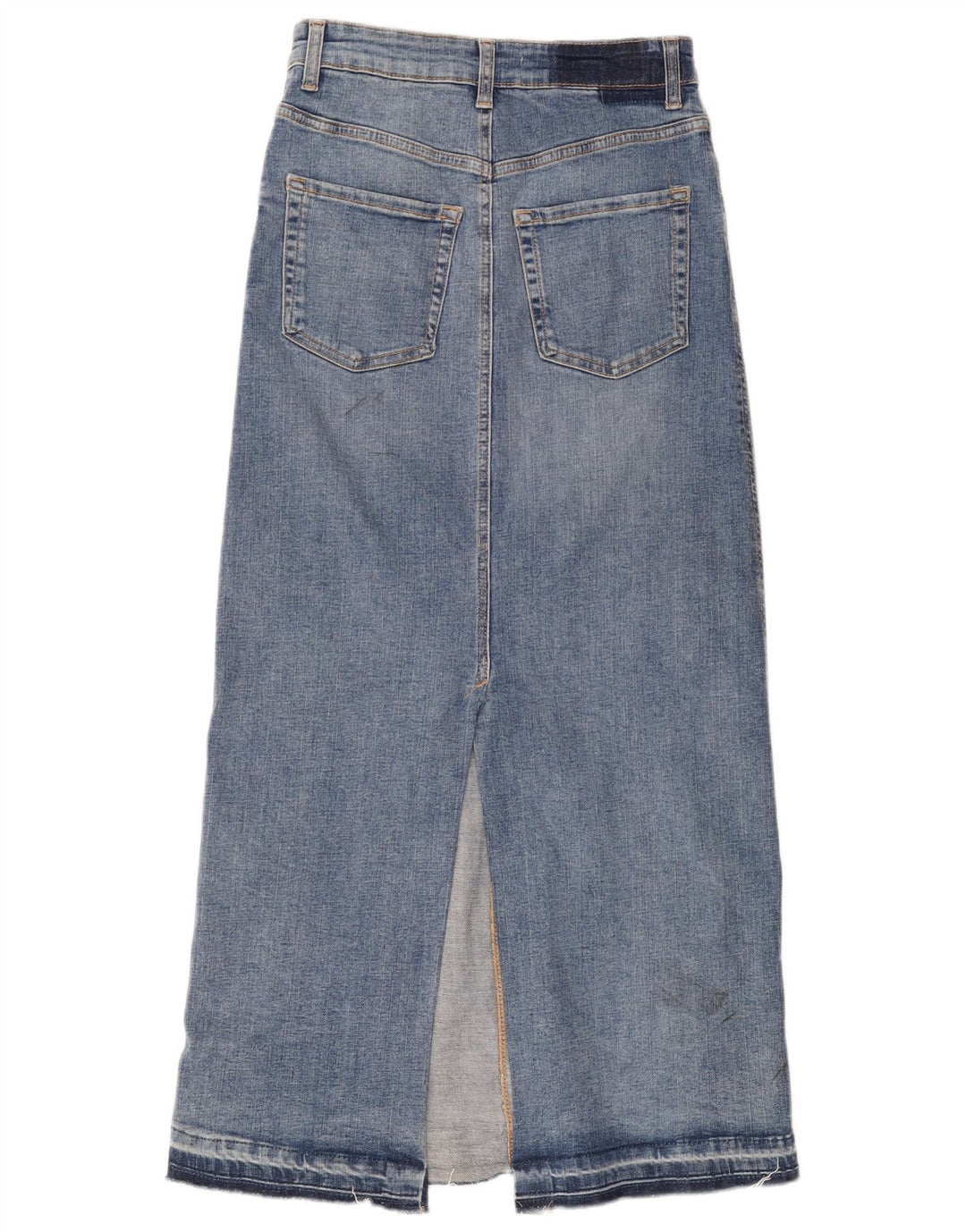 Женская джинсовая юбка миди Zara, маленькая, W26, синяя, хлопок