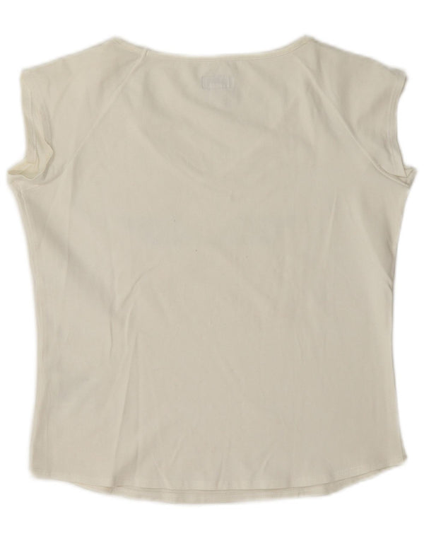 Женская укороченная футболка с рисунком Armani Jeans Top UK 10, маленький белый хлопок