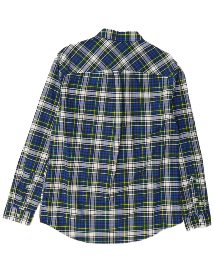 Мужская фланелевая рубашка Tommy Hilfiger, большая синяя клетка, хлопок