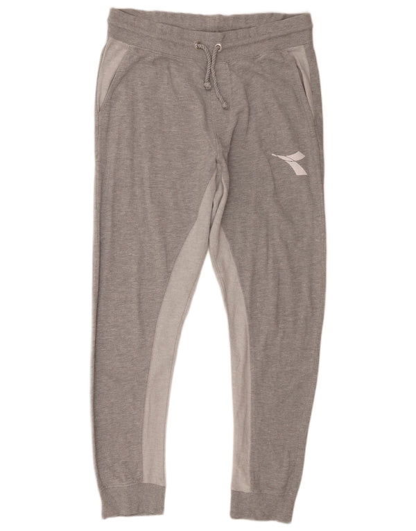 Мужские спортивные брюки Diadora, джоггеры XL, серые, хлопок с цветными блоками