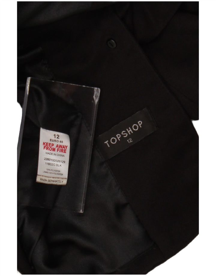 Женский пиджак Topshop на 2 пуговицах, Великобритания 12, средний черный полиэстер