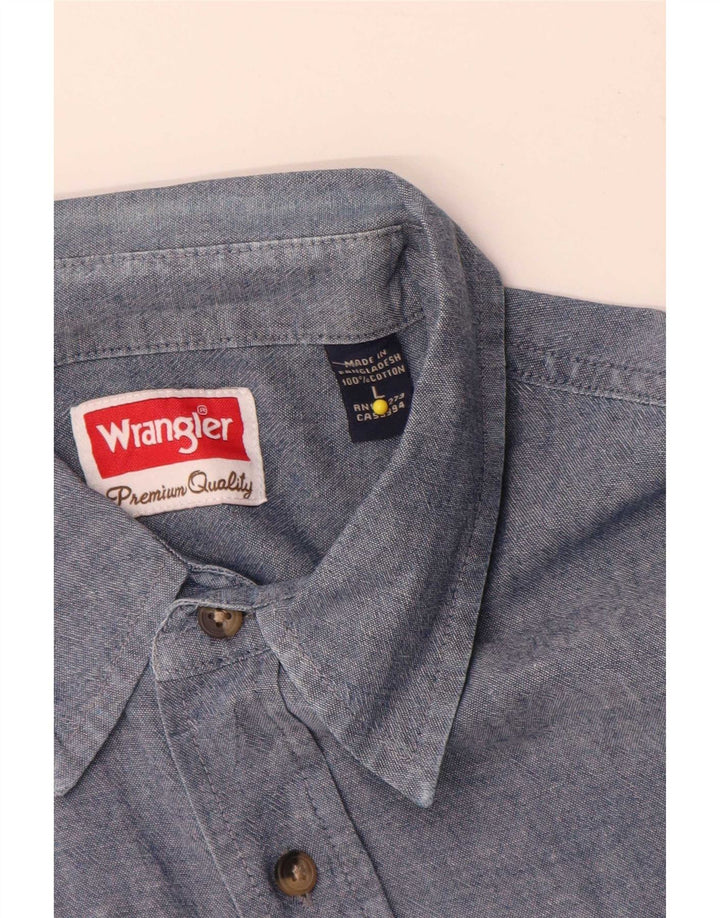 Мужская рубашка с коротким рукавом Wrangler, темно-синяя, хлопковая