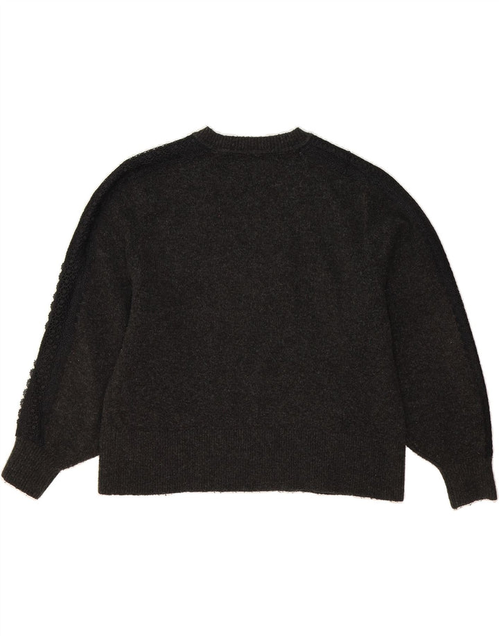 ZARA Womens Oversized V-Neck Jumper Sweater UK 10 Small Grey Flecked Vintage Zara and Second-Hand Zara from Messina Hembry 