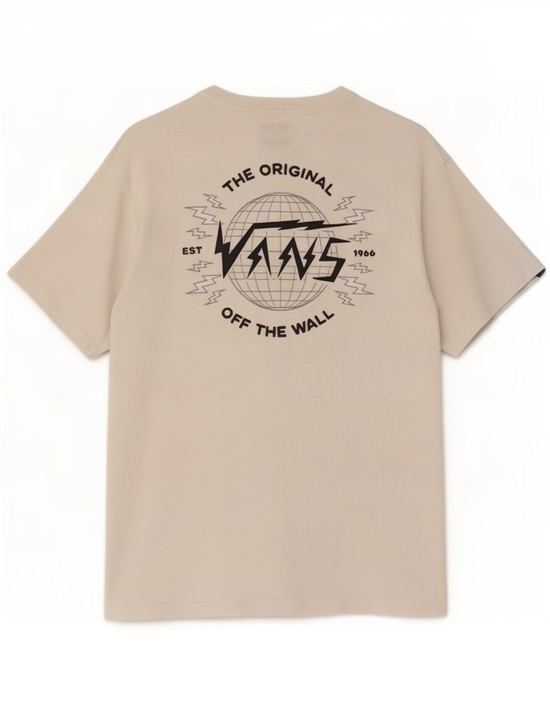 Мужская футболка классического кроя с рисунком Vans, хлопковый топ среднего размера, белый цвет