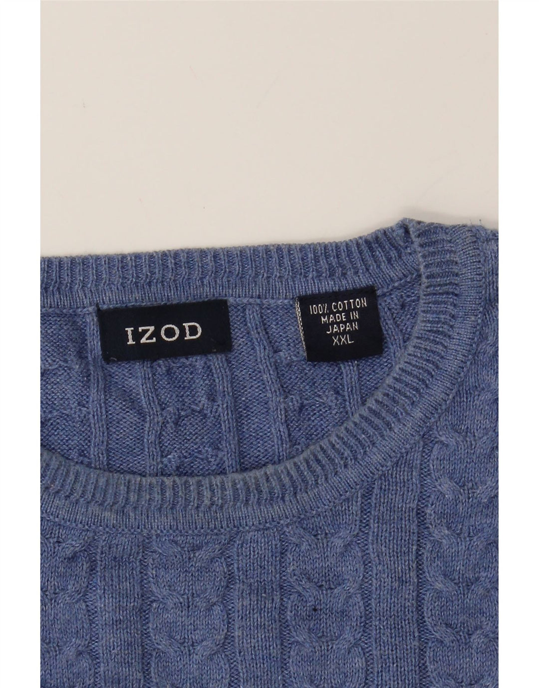 IZOD Mens Crew Neck Jumper Sweater 2XL Blue Cotton Vintage Izod and Second-Hand Izod from Messina Hembry 