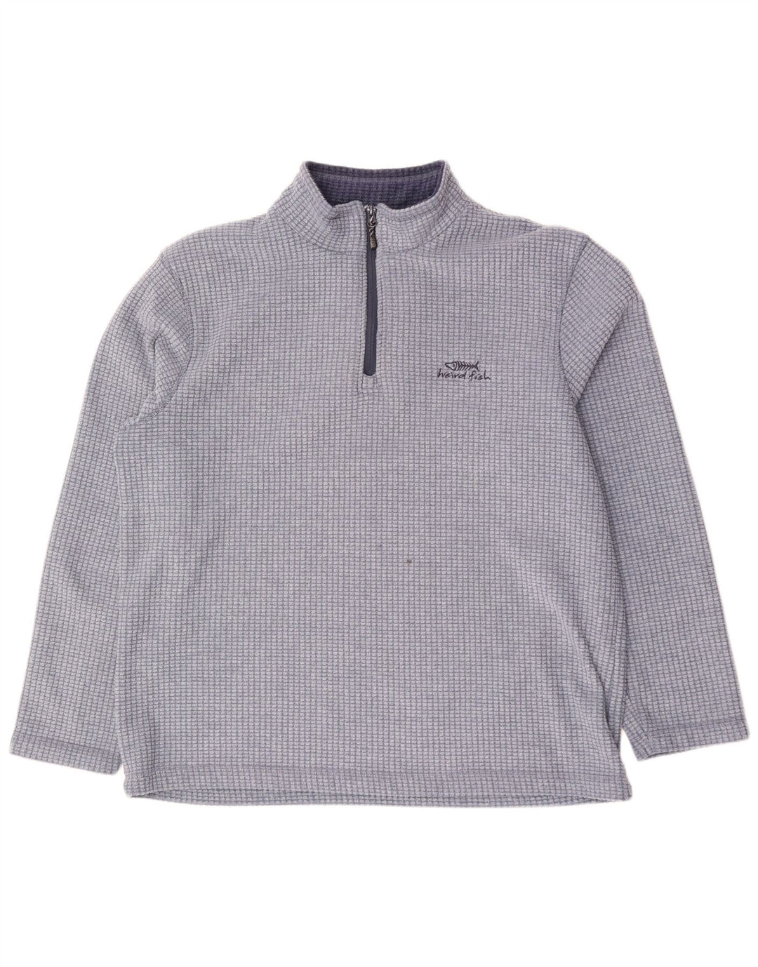 Мужской флисовый джемпер Weird Fish с воротником на молнии 2XL, синий полиэстер в клетку