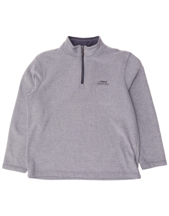 Мужской флисовый джемпер Weird Fish с воротником на молнии 2XL, синий полиэстер в клетку