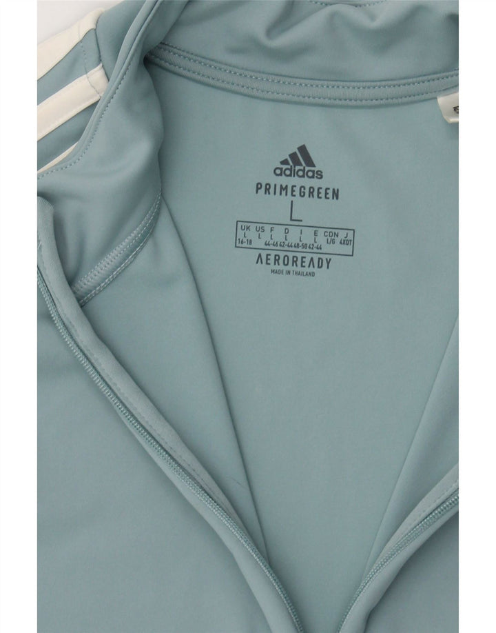 ADIDAS Womens Aeroready Pullover Tracksuit Top UK 16/18 Large Blue Vintage Adidas and Second-Hand Adidas from Messina Hembry 