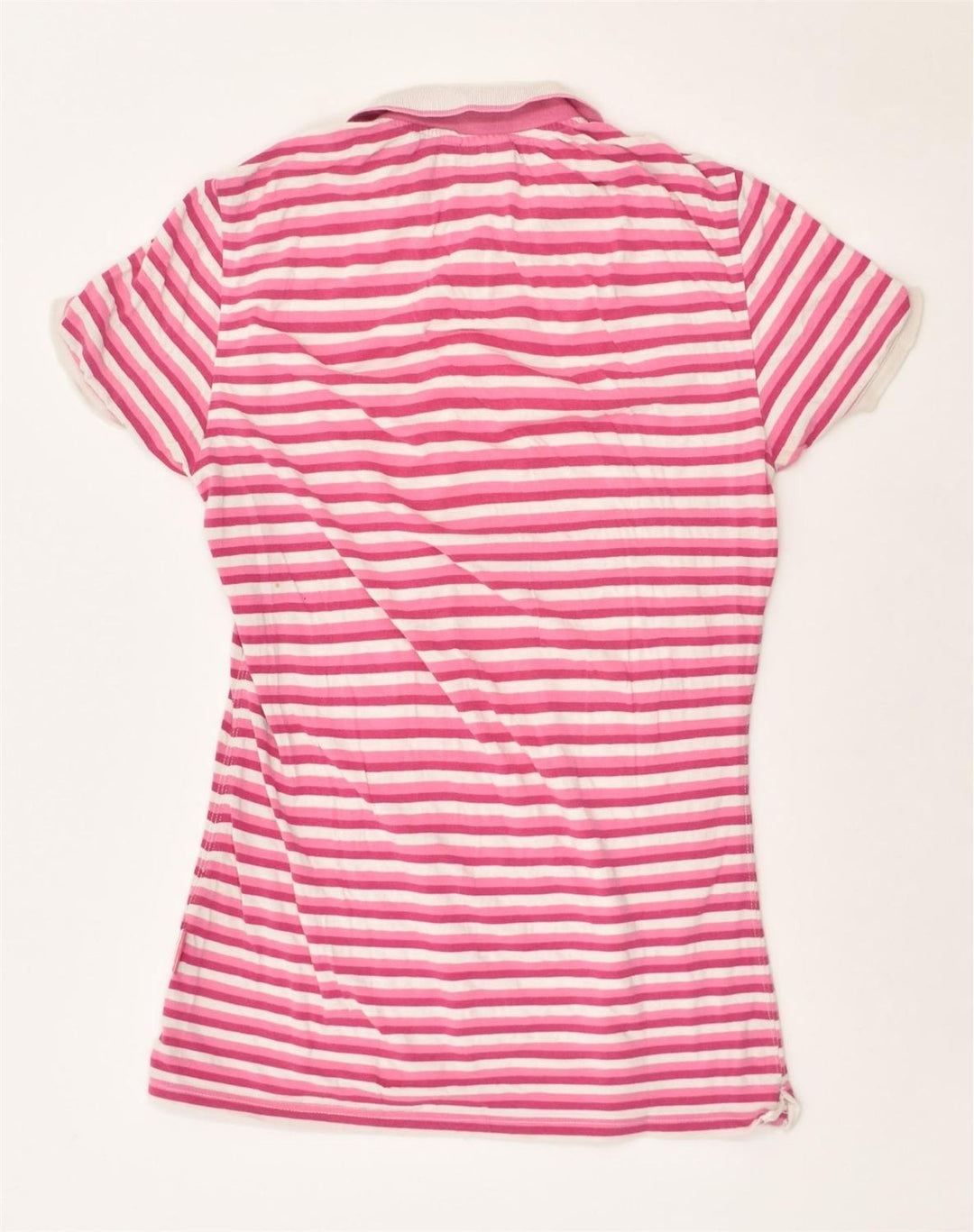 CHAMPION Womens Heritage Fit Polo Shirt UK 18 XL Pink Striped | Vintage Champion | Thrift | Second-Hand Champion | Used Clothing | Messina Hembry 