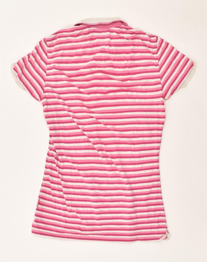 CHAMPION Womens Heritage Fit Polo Shirt UK 18 XL Pink Striped | Vintage Champion | Thrift | Second-Hand Champion | Used Clothing | Messina Hembry 