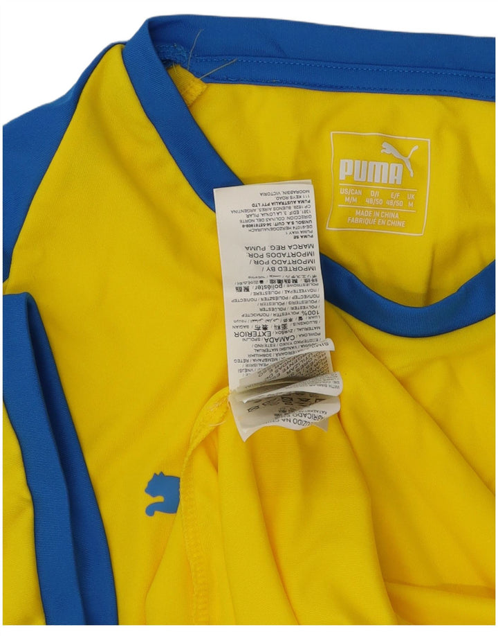 Мужская футболка Puma Верх среднего желтого цвета из полиэстера с цветными блоками