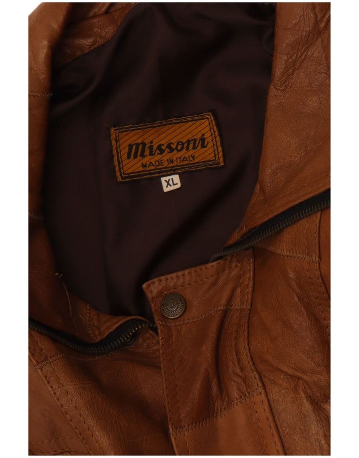 Мужская кожаная куртка Missoni UK 42 XL Коричневая